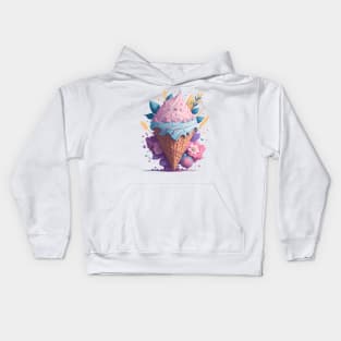 ice cream graffiti illustration Kids Hoodie